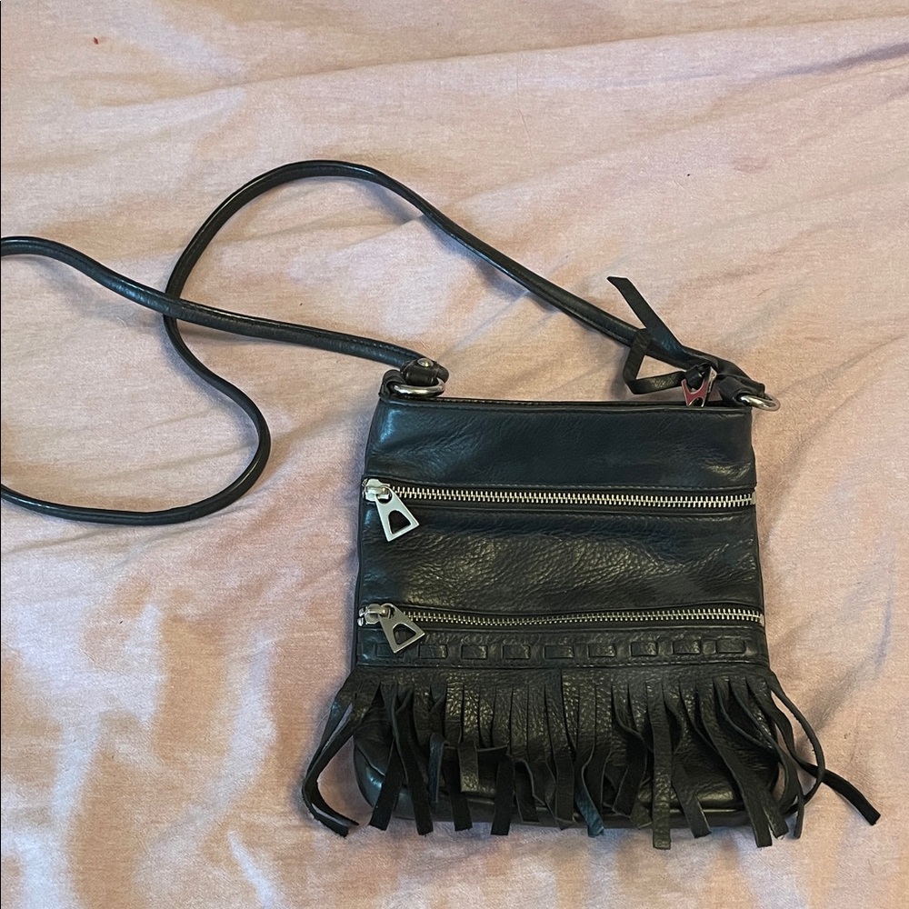 B. Makowsky Leather Fringe Bag